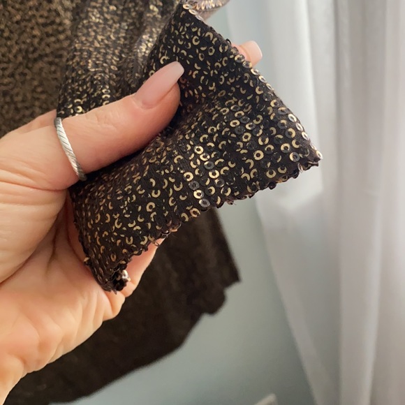 Guess Gold Sequin Long Sleeve Mini Dress - Picture 10 of 11